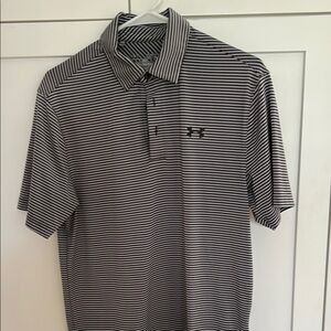 Under Armour Black and White Polo Shirt Athletic Style